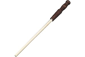 King AC46 Ceramic 11.5" Sharpening Stick with 7" Rod & Wood Handle