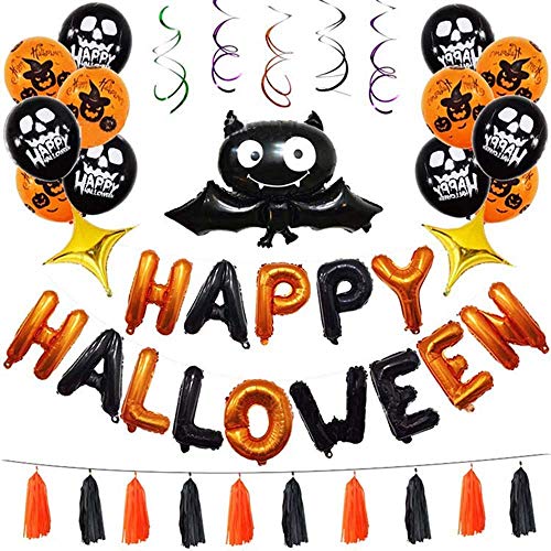 Bwinka Paquete de 45 globos de fiesta de Halloween inflatables decoración del partido suministros de fiesta Cover