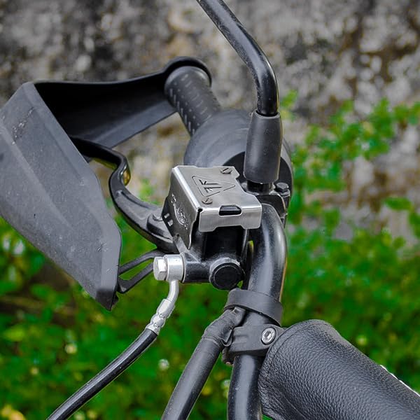 Image of Front Reservoir Guard Compatible With Triumph Speed 400 | speed T4 | Scrambler 400X | Scrambler 400XC (Silver, Pack of 1)
