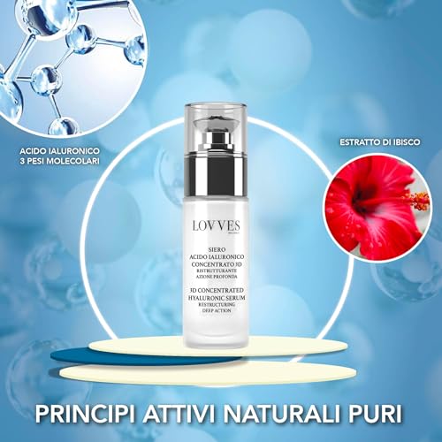 LOVVES 3D Concentrated Hyaluronic Acid Serum, High Natural Cosmetics, Restructuring Deep Action, Anti-Aging, Anti-Wrinkle - Image 2