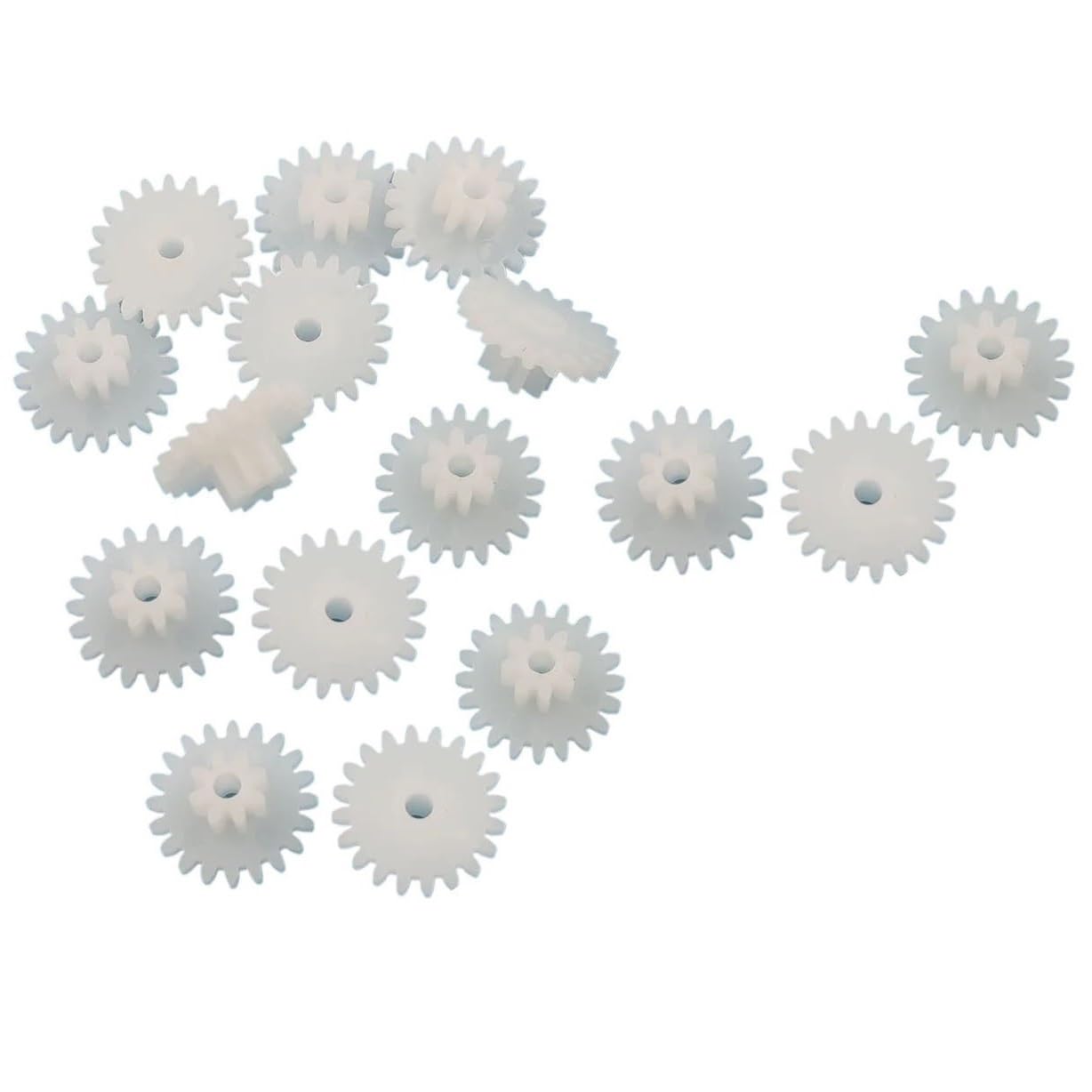 Shaft Pinion 20pcs 0.5 Module Plastic Gear Wheel 0.5M 10 Teeth 18 Teeth Double Layer Gear 18102A 18102B Bilayer Gear 2mm Tight Loose Fit Motor Transmission(2.05mm)