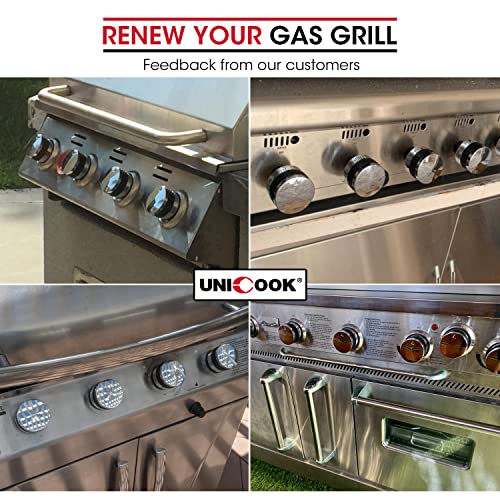 Unicook Grill Control Knob, 4 Pack Gas Burner Replacement Knobs, Chrome