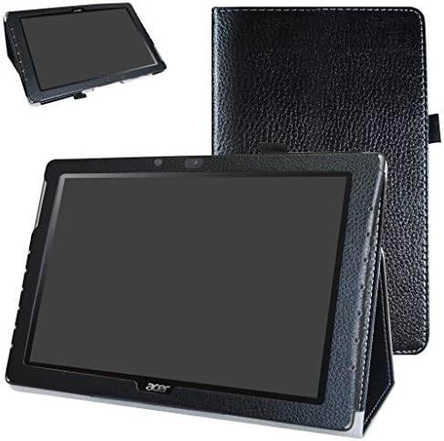 MAMA MOUTH Acer Iconia One 10 B3-A40 Case, PU Leather Folio 2-folding Stand Cover with Stylus Holder for 10.1" Acer Iconia One 10 B3-A40 Android Tablet PC,Black