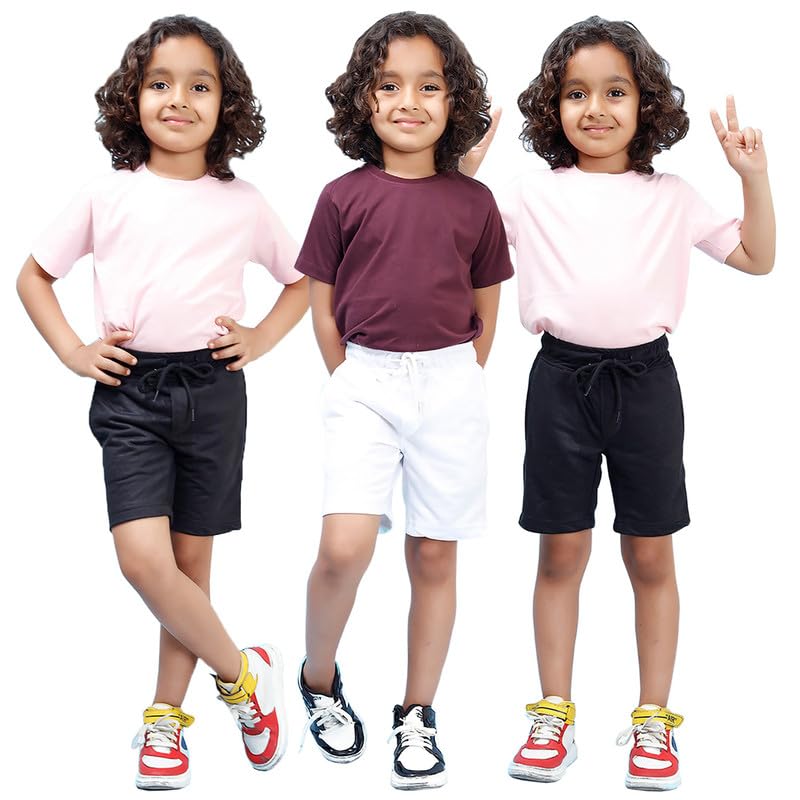 Image of Nusyl Solid & Printed Cotton Blend Shorts for Boys | Comfortable Casual Shorts | Soft Breathable Fabric with Elastic Waistband | Relaxed Fit | 2-16 Years | Multiple Colors