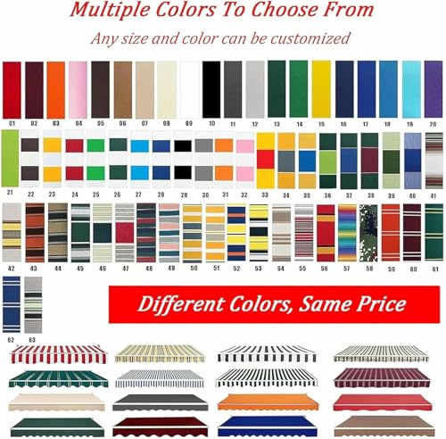 Toldo retráctil de repuesto lona de poliéster impermeable de 6x1.5m color rojo para exterior 7