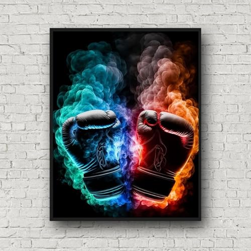 Gants de boxe rétro image pour salle de sport et chambre de garçon décoration sans cadre