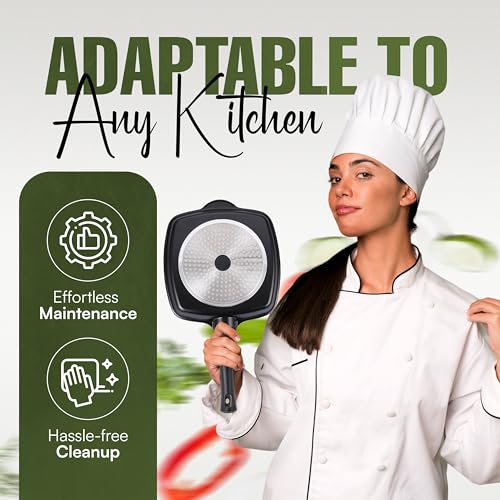 Innovacook 2-Section Grill - Griddle Pan 28cm, Long Lasting Pan, Innovative Cookware, Double Layer Coating Pan, Suitable for All Cooking hobs, Black - Image 6