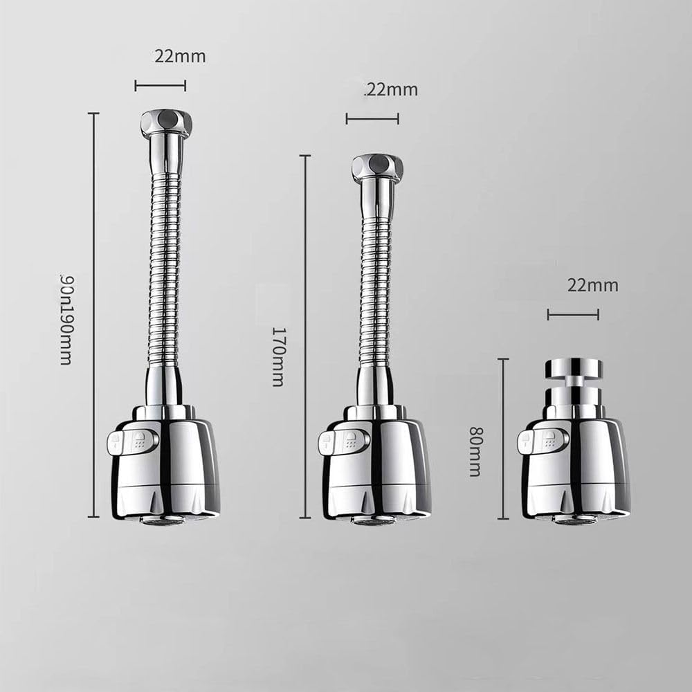 Faucet Extender Nozzle Splash Proof 3 Modes Sprinkler Tap Water Filter Aerator for Kitchen Bathroom Sink(S-Two Modes)