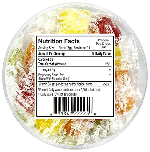 Preggie Pop Drops Plus | 21 Drops Each | Vitamin B6 For Morning Sickness During Pregnancy | Safe For Pregnant Mom & Baby | Gluten Free | Two Flavors: Lemon & Raspberry (Pack Of 3) #TOP1