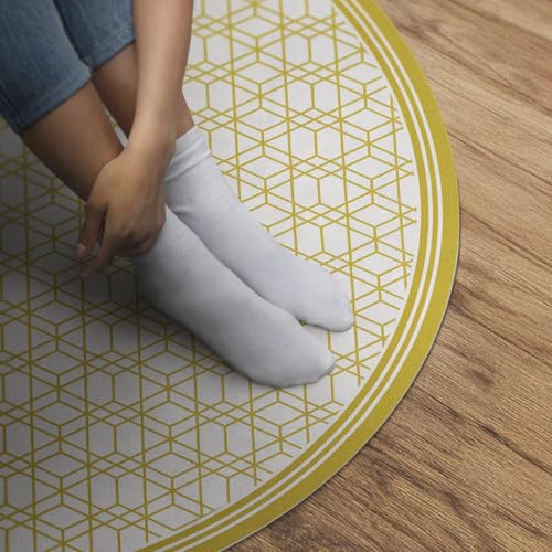 Tapis vinyle rond ø150 cm pour protéger le sol des rayures de chaises - 5