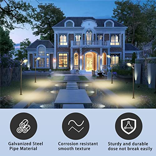 Street Light Pole, Street Lamp Post For Outdoor Lights Black Iron Aluminum Pole, Solar Street Light Pole Lighting Fixture With Base Accessory For Porch, Patio, Street, Backyard, Exterior House (13Ft) #TOP5