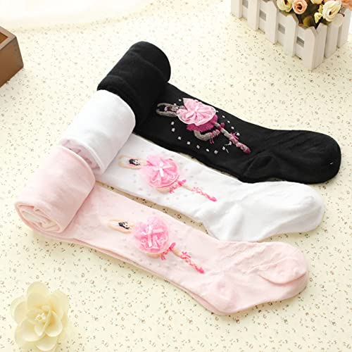 3 Pairs Girls Ballet Dance Tights Toddler Soft Footed Dance Leggings Stockings Cotton Pantyhose3