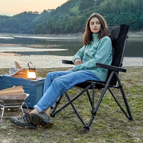 TIMBER RIDGE Campingstuhl Faltbar 260 KG Belastbar 4 Positionen verstellbar – Ansicht 2