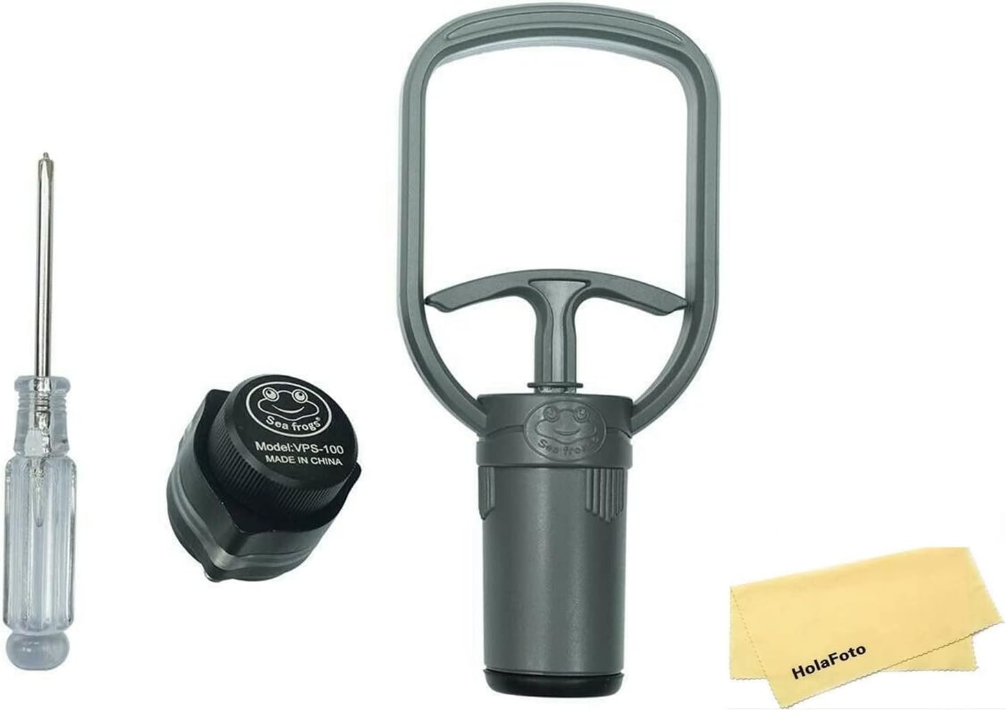 SeaFrogs Vacuum Pump VPS-100 Pre-Dive Vacuum Leak Check System for Underwater Camera Housings, Aluminum Acrylic, Grey