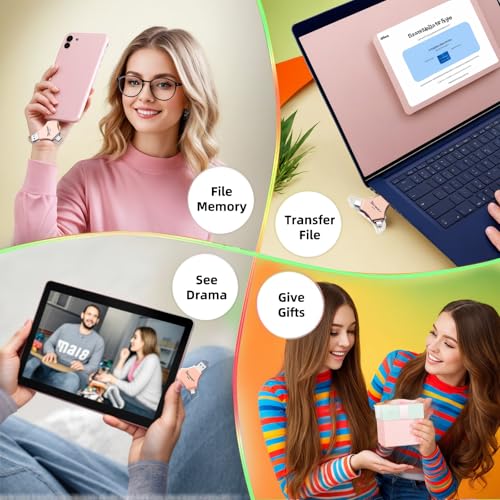 USB 3.0 Flash Drive for iPhone 256GB: MFi Certified 3in1 External Memory Photo Keeper Storage Stick for Picture/Video/Data Saver/Backup High Speed Thumb/Jump/Hard Drive for iPad/Android/PC -Rose Gold