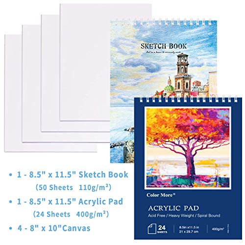 126 Piece Deluxe Art Creativity Set with 2 Drawing Pad, Art Supplies in Portable Wooden Case- Crayons, Oil Pastels, Colored Pencils, Acrylic Paints, Watercolor Cakes, Brushes - Deluxe Drawing Kit - Thumbnail 5