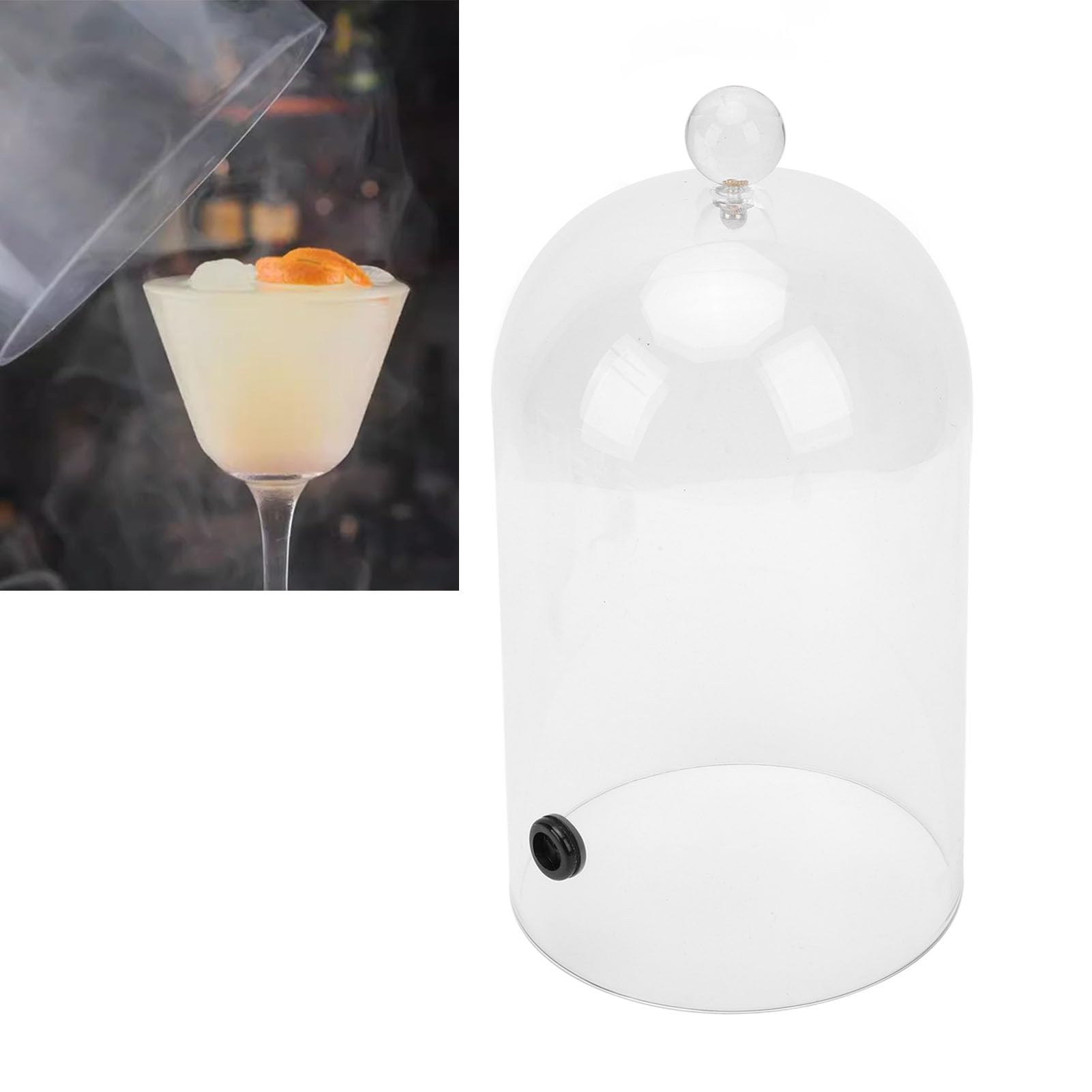 Cúpula para Fumadores de Cócteles, Caucho Acrílico Transparente para Fumar para Cocina (33cm)