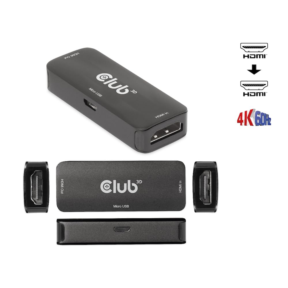 Club3D CAC-1307 HDMI™ aktywny wzmacniacz 4K60Hz B/B