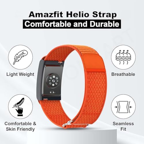 Image of Soft Nylon Sport Strap Breathable, Durable Strap Compatible For Amazfit Helio Strap