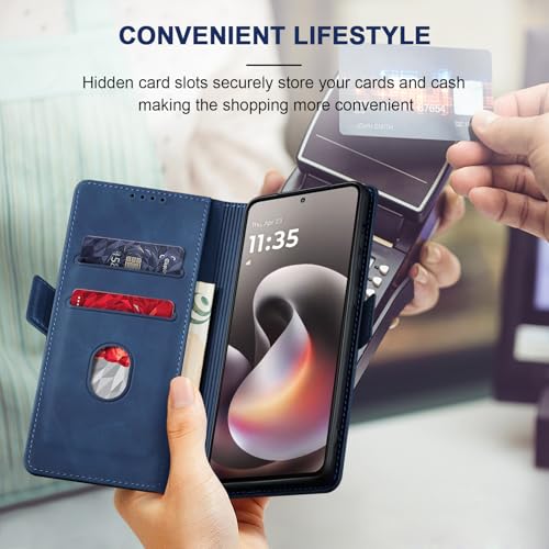Image of Jasonyu Flip Wallet Case for Moto G Stylus 5G (2026),Blue