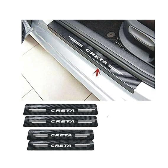 Image of Automobile Carbon Door Sill Protector Creta, Set of 4, Anti-Scratch Protection