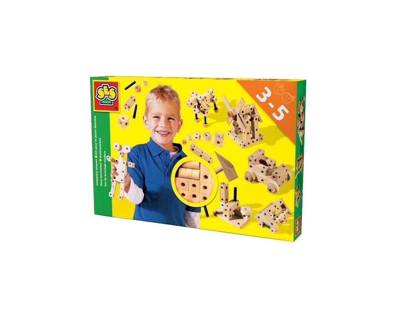 SES Creative - Estuche de Juegos de carpintería, Multicolor (00945)