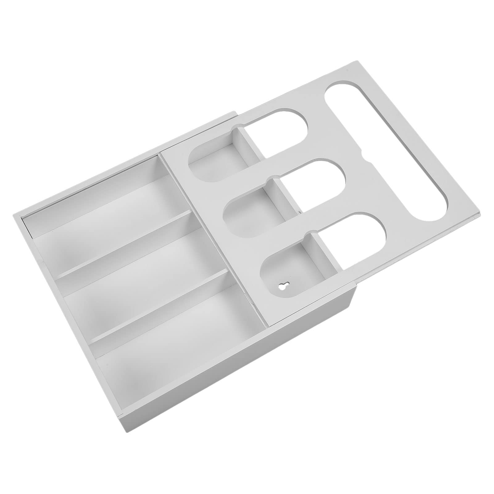 Organizzatore di sacchetti con chiusura a zip sacchetti di plastica organizzatori borse di stoccaggio alimentare organizzatore di cassetti contenitore design del cassetto lucido (Bianco)