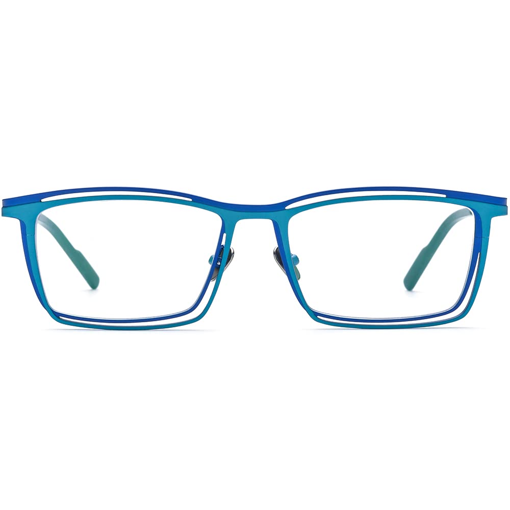 FONEX Pure Titanium Glasses Frame Men Square Magnet Clip On Eyeglasses with Polarized Lens