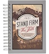 Christian Art Gifts Gray Journal w/Scripture Stand Firm Large Bible Verse Notebook, 192 Ruled Pag...