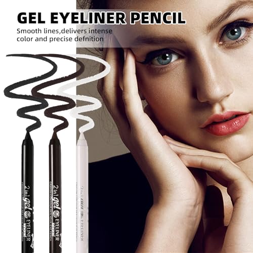 2-in-1 Gel Eyeliner Pencil Set in Black and Brown - Image 2