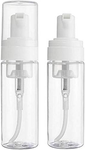 2 botellas de espuma transparente de 3.4 fl oz, dispensador de bomba de espuma de plástico, botella líquida vacía de jabón de viaje, champú para