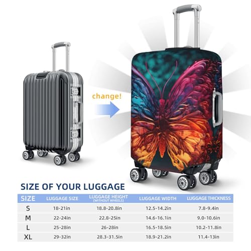 Colorful Butterfly Travel Luggage Cover for Suitcase Anti-Scratch Fashion Suitcase Protector Washable Elastic Baggage Covers Fits 25-28 Inch Luggage for Travel Beach Holiday3
