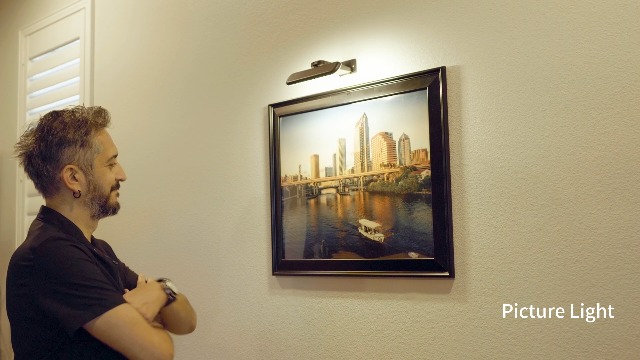 Image of NARUNDREN Rechargeable Picture Lights for Wall with Remote-1PC(Black) | Battery Operated, 300LM LED, 3 Color Temperatures, Timer, Poster & Picture Lighting, Dartboard, No-Drill Installation