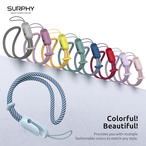 Image of SURPHY 2 Pack Phone Lanyard, Phone Wrist Strap for Case, Camera Wrist Strap | Ultra-Light 2-Color Braided Phone Strap, Cellphone Charm Strap, Anti-Lost Wrist Lanyard for Women and Men, Lilac Cloud Blue