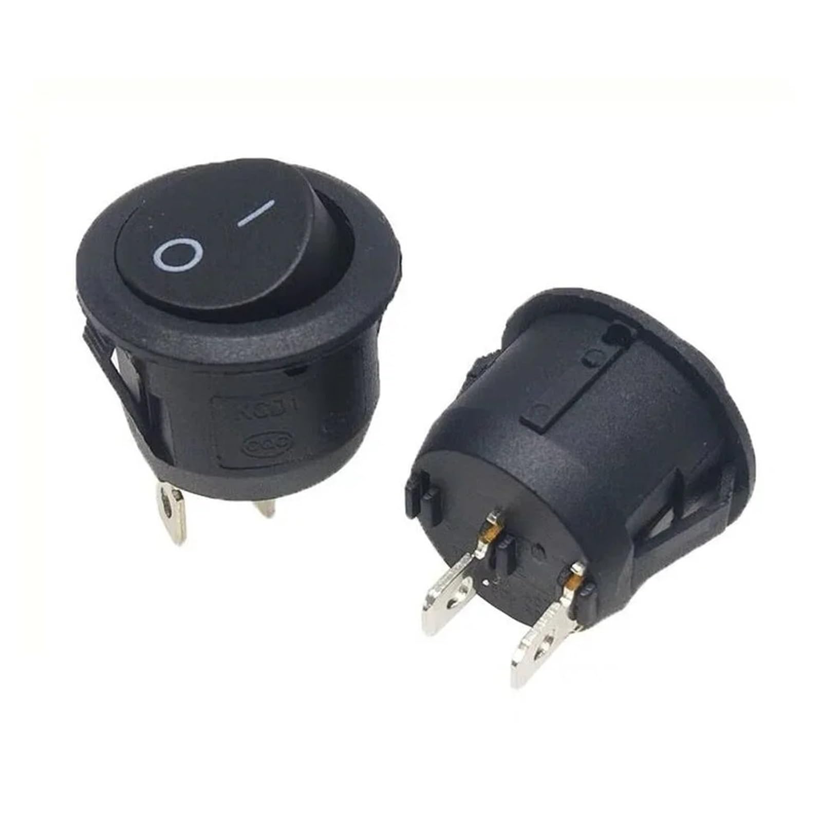 Interruptor redondo pequeño KCD1-105 de 2 pines con acabado negro mate y alta resistencia 4