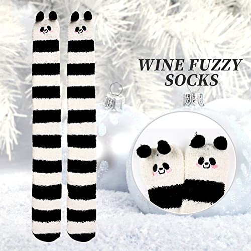 Benefeet Sox Girls Cute Animal Fuzzy Knee High Socks Womens Funny Striped Cozy Winter Warm FluffyThigh High Socks Leg Warmers4