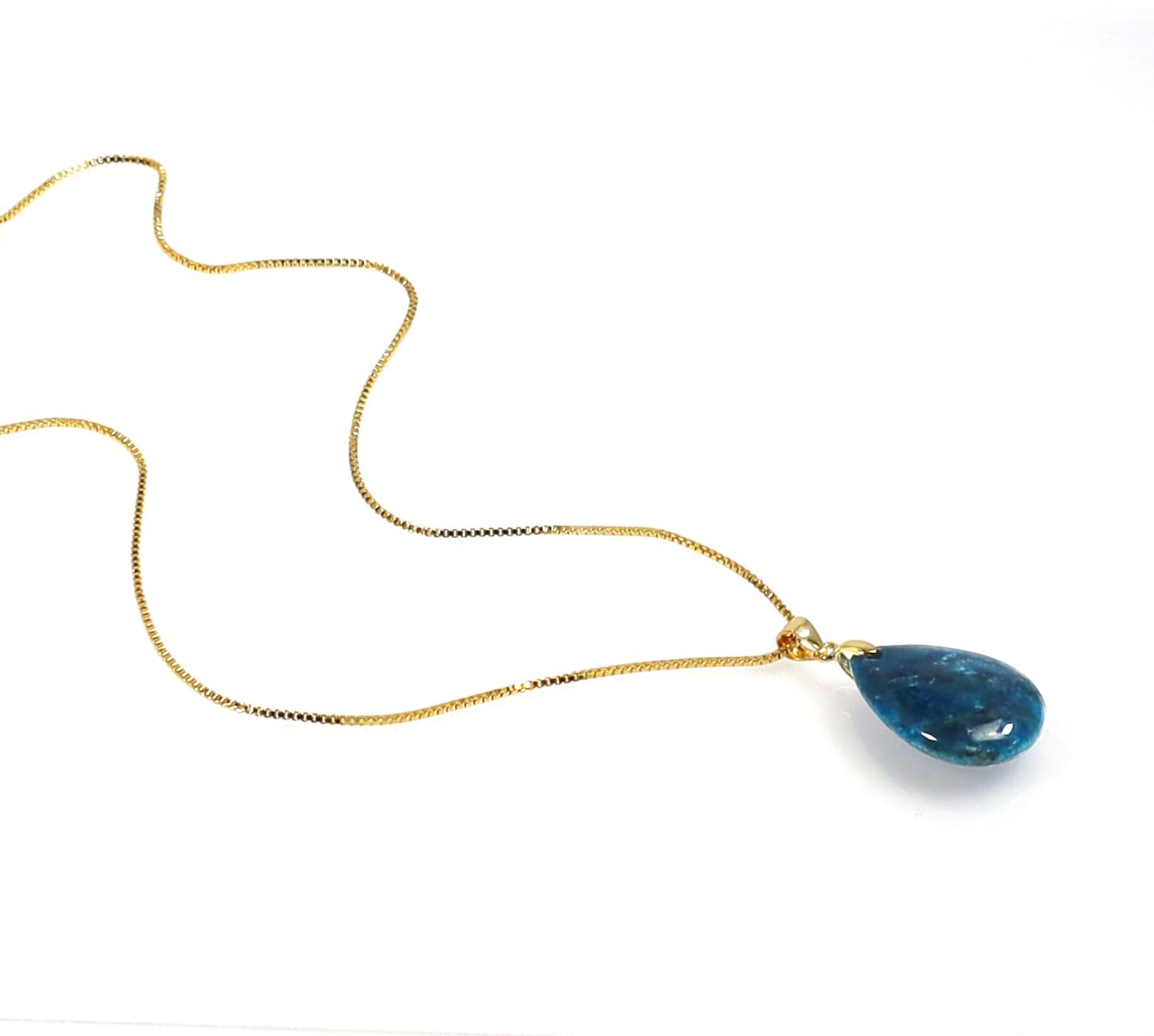 Edellis Damen Kette aus vergoldetem 925er Silber mit Engelstränen-Anhänger