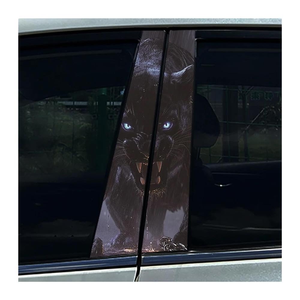 Body Parts 2PCS Leopard Auto B-Pillar Stickers Car Center Column Decoration Cover Scratches Waterproof Decals(D)