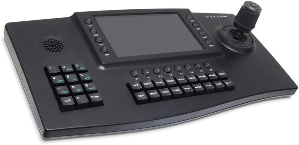 Onvif Network Keyboard 4D Joystick IP PTZ Controller with 7" Colour LCD Display for High Speed PTZ Dome IP Cameras