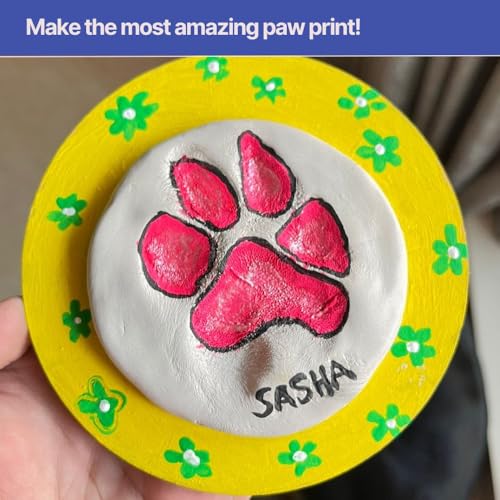Image of KITSTERS,DIY Paw Printing Kit for Cats & Dogs,Paw Prints of Your Little Fur Babys',Fun Activity for Pet Parents - Memories,Art & Craft - Mould Cast - Epoxy Resin,Video Workshop Included, White