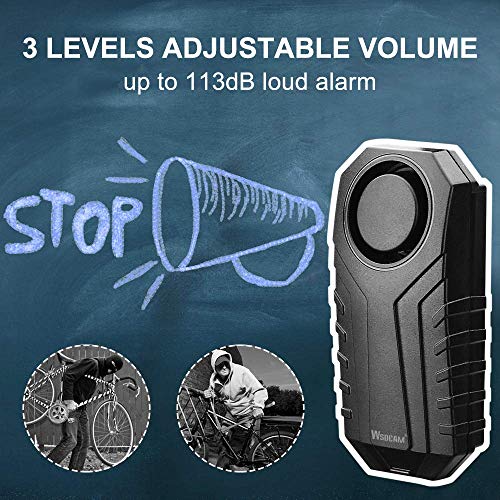Wsdcam Bike Alarm Lock Universal Security Alarm Lock System Anti-Theft Vibration Alarm For Bicycle Motorcycle Door Gate Lock 110Db,31.49 Inch Cable Length thumb #1