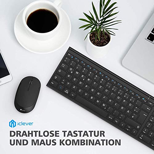 Iclever Set tastiera e mouse wireless QWERTZ in