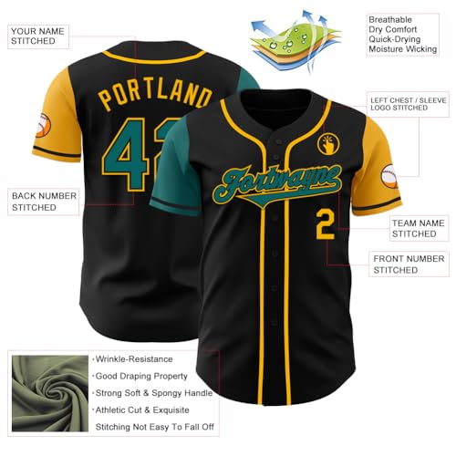 Fanscustom Custom Two Tone Stitched Baseball Jerseys Personalized Button Up Short Sleeve Baseball Uniform Shirts Unisex miniatura 2