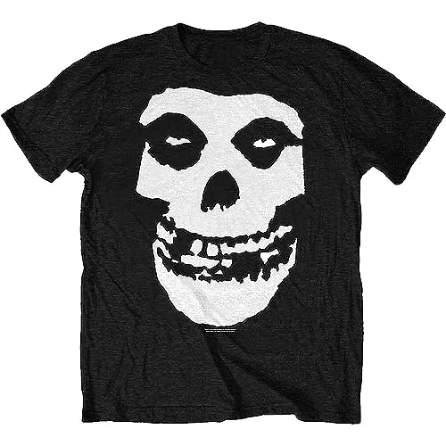 Mens Misfits Classic Fiend Skull (Back Print) Slim Fit T-Shirt Medium Black