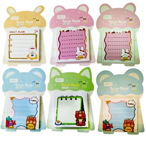 Image of Birthday Popper Sticky Pads | Set of 6 | Cute Rabbit Design Colorful Memo Pads & Notepad Stickers | Ideal for Schools, Offices, Colleges, Birthday Return Gifts for Kids of All Ages