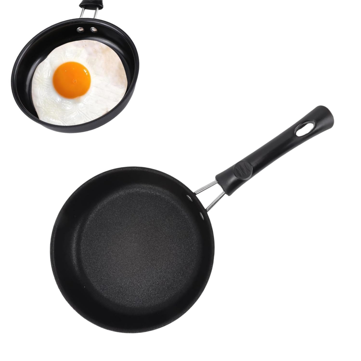JFangZHZH Non Stick Mini Pan,Small Frying Pan,Measures 12cm Wide,for Frying Eggs or Single Servings,Cookware Omelette,Comes with a Heat Resistant Handle,for Gas or Electric hobs
