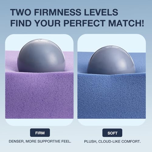 Image of Cube Pillow for Side Sleeper with Firm Layer, Cooling Memory Foam Pillows with Two Side Four Types of Softness for Neck and Shoulder Pain, 24 inchx12 inchx7 inch