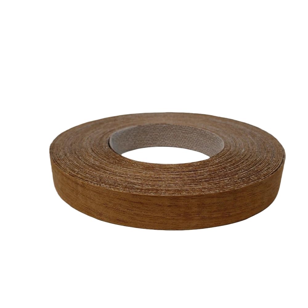 Teak Wood Veneer Edge Banding Roll, 3/4''x 50 Ft,Pre-glued Iron On Edging Band Tape With Self Hot Melt Adhesive, Prefinished Flexible Edgebanding Strip For Laminate Plywood Furniture Renovation
