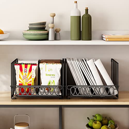 Gillas 3 - Tier Closet Hanging Organizer, Clothes Hanging Shelves With Hooks, Stackable Storage Bins Foldable Closet Organizers For Clothing, Handbag, Toys, Black #TOP6