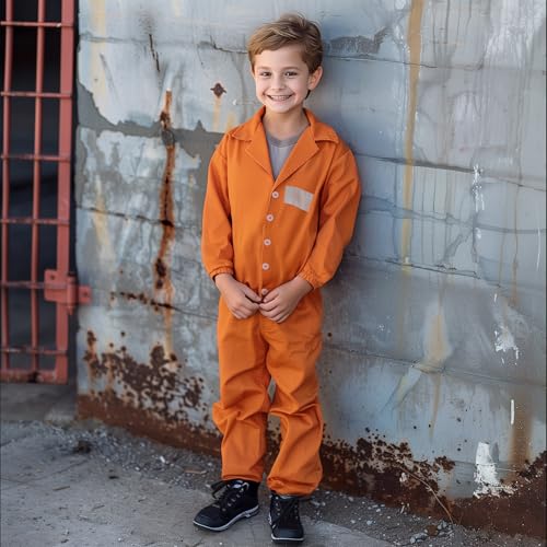 Disfraz de prisionero infantil naranja talla XS miniatura 2